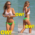 Laura Cremaschi Wears Wet T-shirt and Bikini Thong