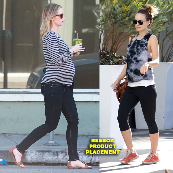 Exclusive... Pregnant Emily Blunt Meets Her Friends At Liquid Juice Bar