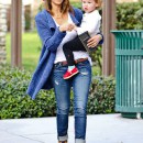 Jessica Alba Takes The Family To The Park