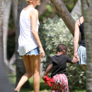 Charlize Theron gets a visit from son Jackson while on a photo shoot in Miami Beach