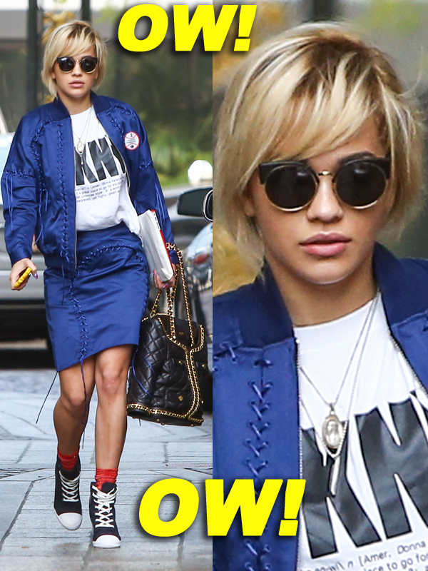Rita Ora In Designer Labels and Black Sneakers