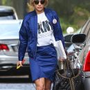 Rita Ora In Designer Labels and Black Sneakers