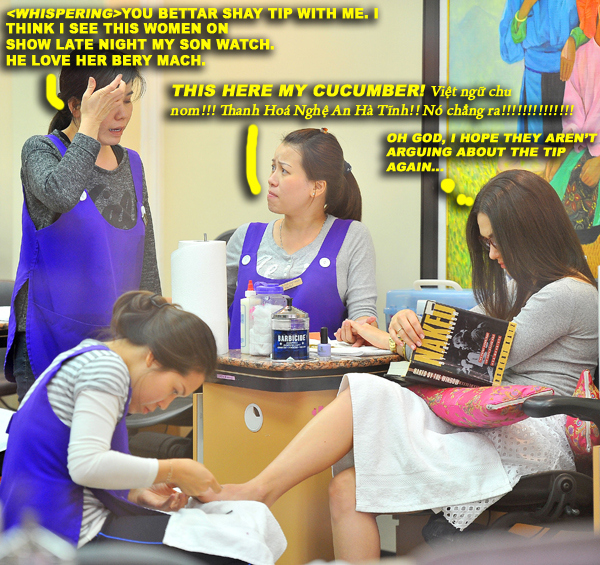 Emmy Rossum spotted reading a book at a nail salon in Beverly Hills