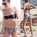Actress Katie Cassidy seen enjoying a dip in the ocean before heading back to her hotel in Miami Beach