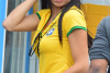 A Make-Up Free Adriana Lima Hits Brazil v. Cameroon Game in NYC