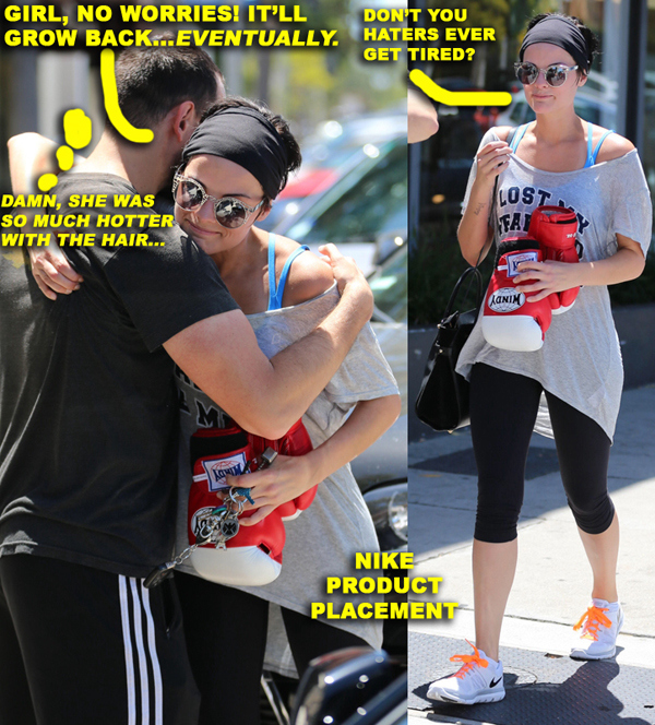 Jaimie Alexander exits the gym with her personal trainer