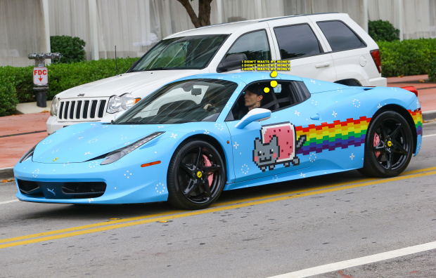Deadmau5 Showing Off His Custom Ferrari In Miami