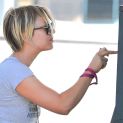 BREAKING! Kaley Cuoco Uses Middle Finger To Operate Gas Station Terminal!