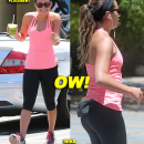 Exclusive... Lea Michele Stops For A Drink After A Run