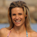 Michelle Hunziker - bikini at beach in Varigotti adds---3FSA