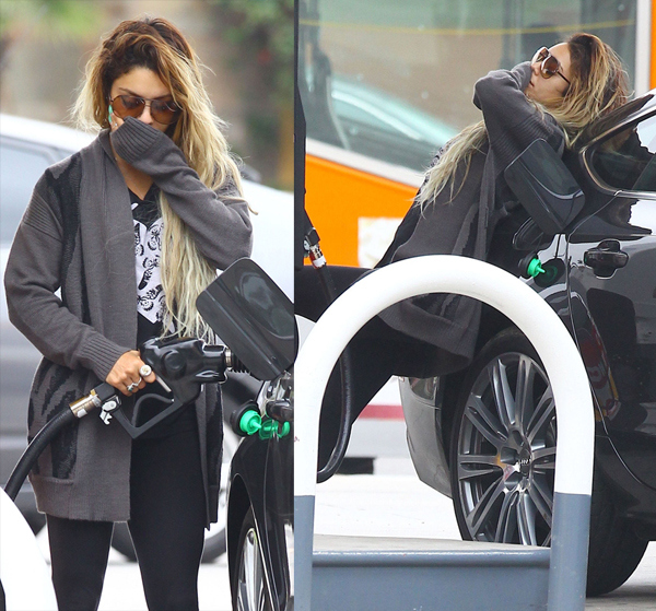 Shy Vanessa Hudgens Getting Gas In Studio City