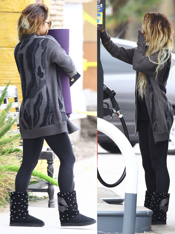 Shy Vanessa Hudgens Getting Gas In Studio City