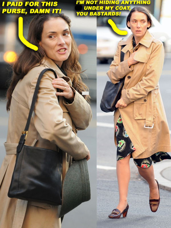 Winona Ryder seen filming a scene for upcoming film, The Experimenter in NYC