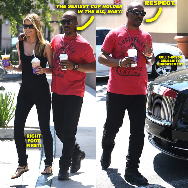 EXCLUSIVE: Eddie Murphy and his girlfriend Paige Butcher seen leaving a coffee bean store in Studio City