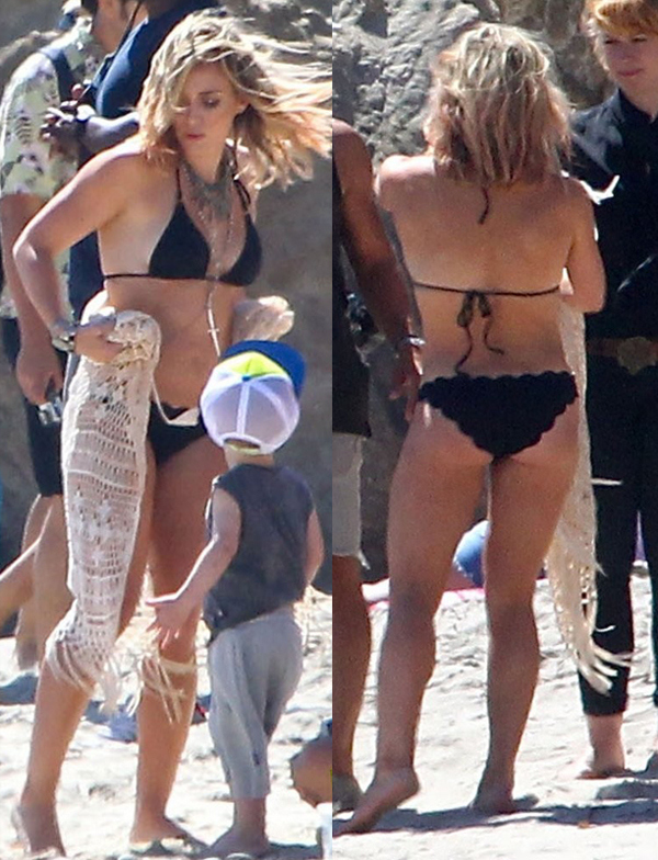 Hilary Duff - wearing a bikini on the set of a music video in Malibu 3-128917