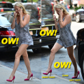 Kate Hudson & Her Sexy Legs Go Up Curb Right Foot First!
