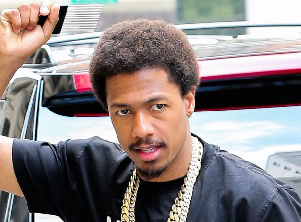 Exclusive... Nick Cannon Shows Off His Hair In NYC