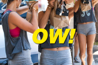 Vanessa Hudgens Gets Shy Stopping For Some Juice