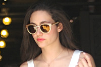 Emmy Rossum Works Her Simple Style While Out For Lunch