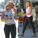Hilary Duff Enjoys Fiji Water & Steaz Iced Green Tea AT THE SAME TIME