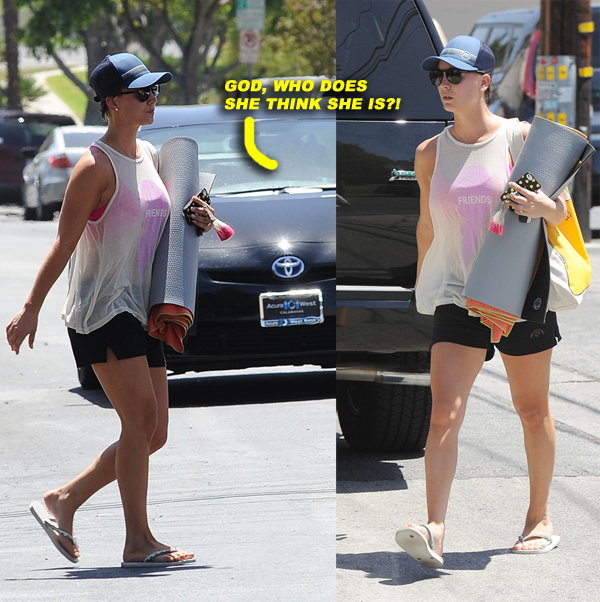 Kaley Cuoco leaving a yoga class