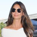 Stylish Lily Aldridge Photographed Going Up Curb At LAX!