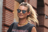Behati Prinsloo Catwalks Around NYC Wearing An Iron Maiden Tee!