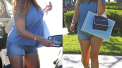 Kelly Brook Caught Walking On Grass in Los Angeles