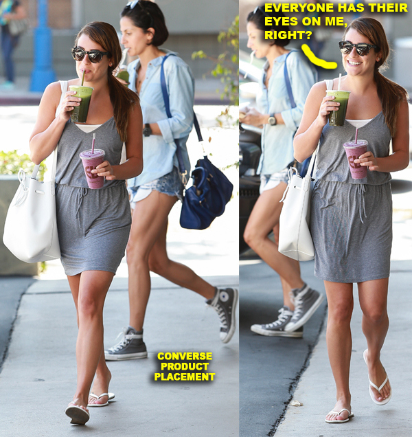 Lea Michele Stops For A Healthy Drink