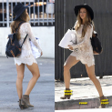 Matthew Morrison ‘s Fiancee Renee Puente Goes Up Curb Right Foot First!
