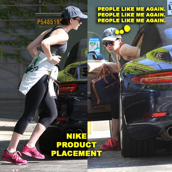 Anne Hathaway Hits The Gym