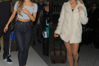 Ariana Grande Departs LAX and Arrives at Heathrow Airport