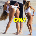 Jennifer Nicole Lee Doing A Photo Shoot On The Beach In Miami