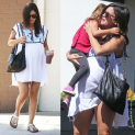Very Pregnant Rachel Bilson Lunches At Stamp Proper Foods