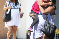 Very Pregnant Rachel Bilson Lunches At Stamp Proper Foods