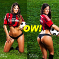 Claudia Romani supports AC Milan for Derby della Madonnina
