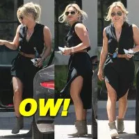 Hilary Duff Looked Sexy Exiting Her Porsche 911