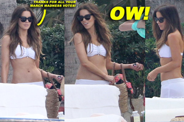 Kate Beckinsale Relaxing Poolside In Mexico
