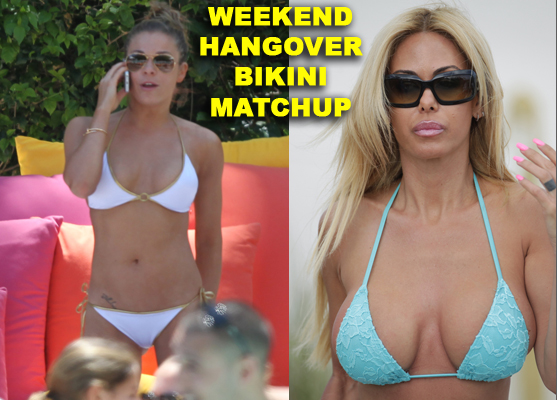 LeAnn Rimes sports a tiny white bikini and sheer cover-up as she lounges poolside with friends in Miami