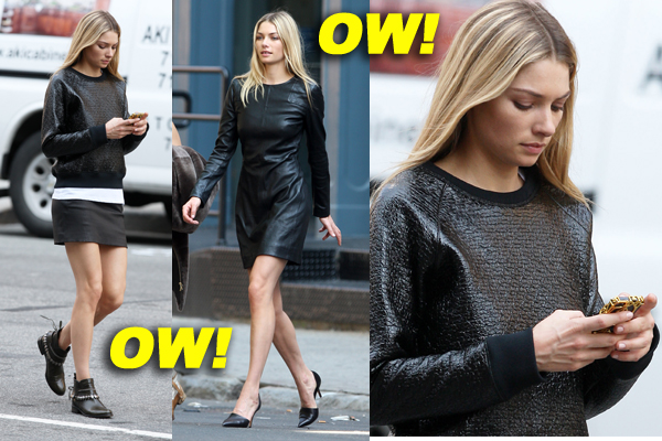 Jessica Hart seen doing a photo-shoot in Tribeca, NYC