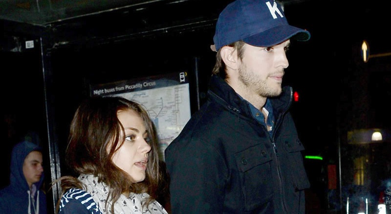 Ashton Kutcher and Mila Kunis leave The Apollo Theatre