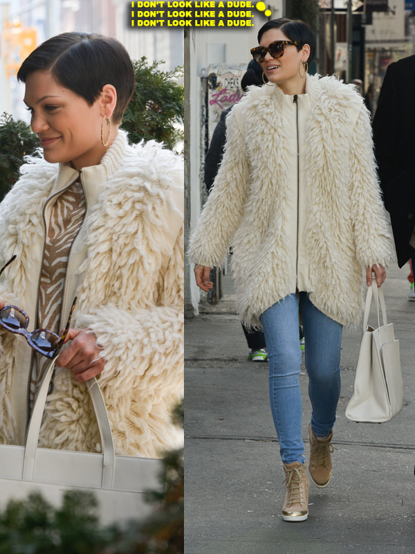 Jessie J walking in Soho