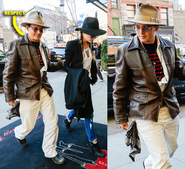 Johnny Depp & Amber Heard Arrive At Their NYC Hotel