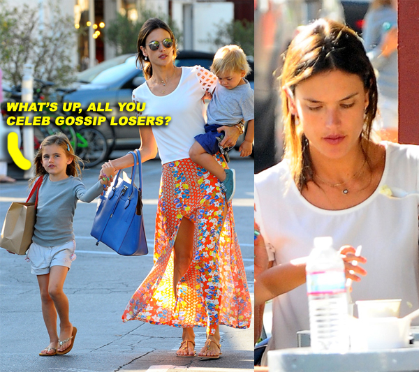Alessandra Ambrosio Takes Her Kids Out For A Frozen Treat