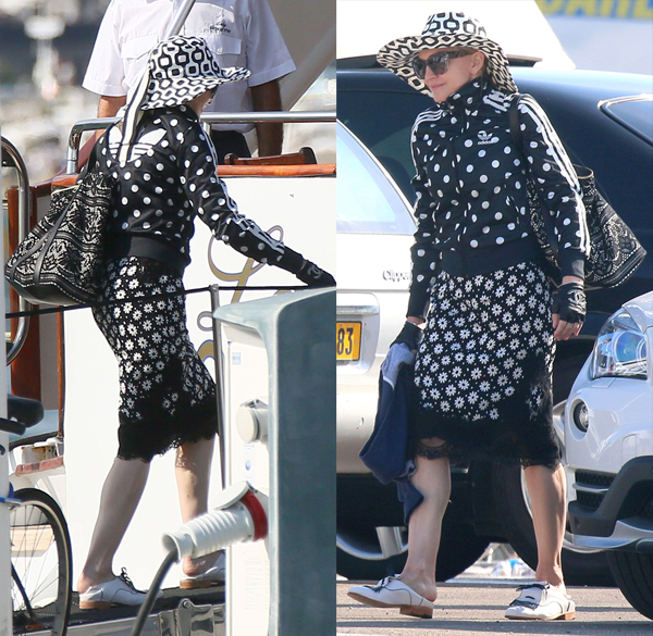 Semi-Exclusive... Madonna Boards A Yacht In Cannes